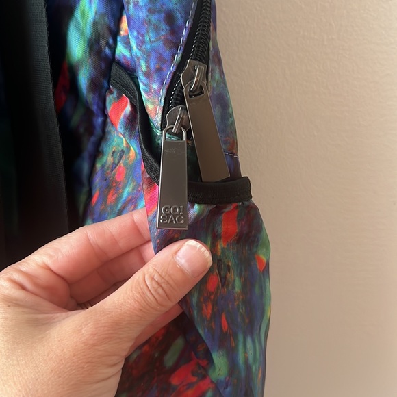 Go! Sac Backpack Book Bag Nylon Multicolor Boho Waterfall Print - Picture 5 of 11